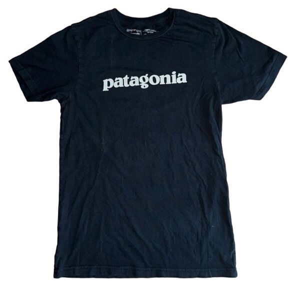 Patagonia Black Organic Cotton Tee - Size Small Slim Fit - Picture 4 of 6